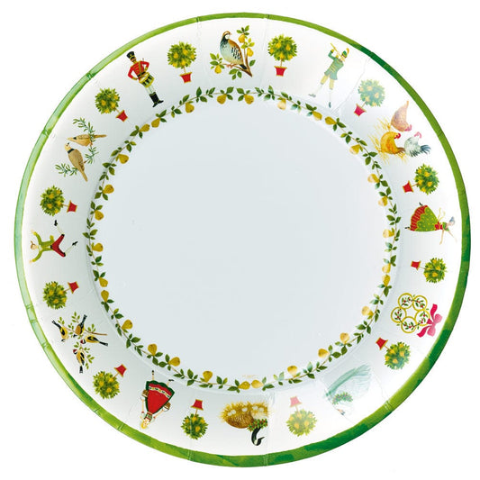 On The Twelfth Day Paper Dinner Plates - includes 8 Paper Dinner Plates