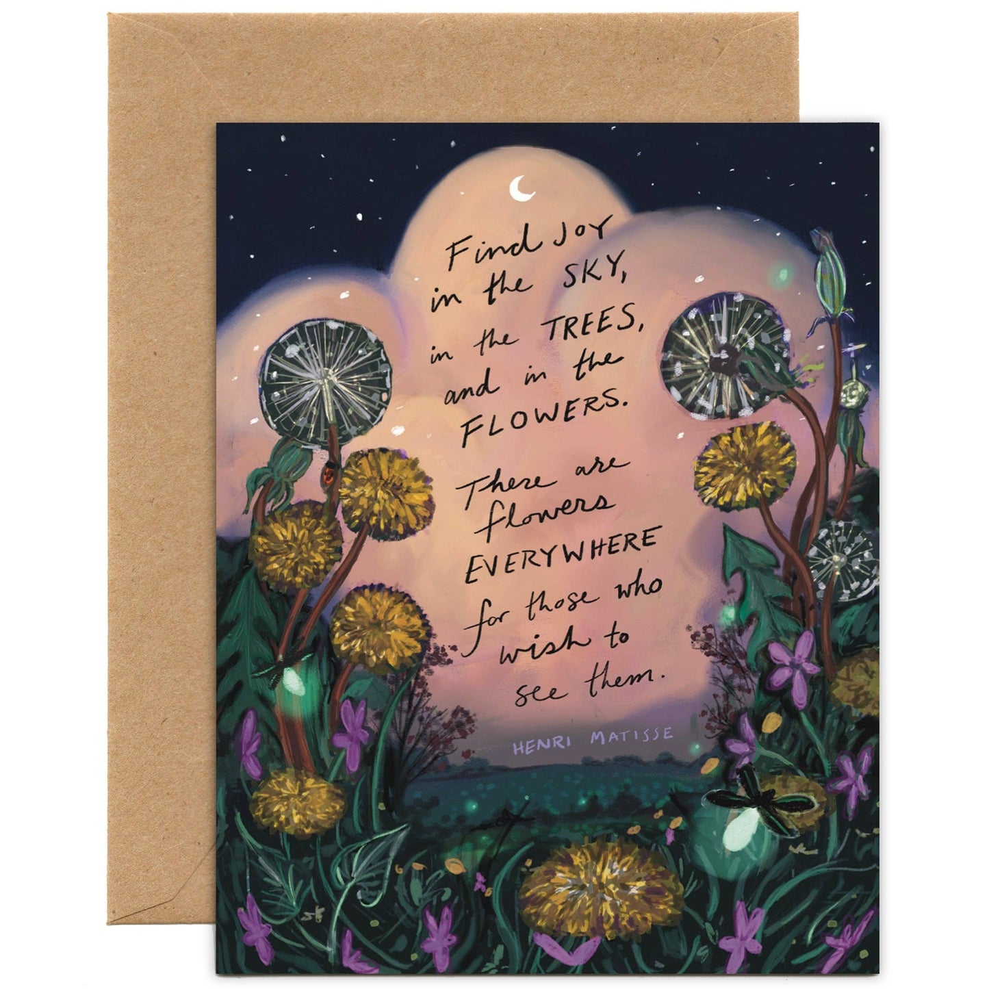 "Find Joy in the Sky" Henri Matisse Quote Card — Everyday Card: Eco-friendly card pocket
