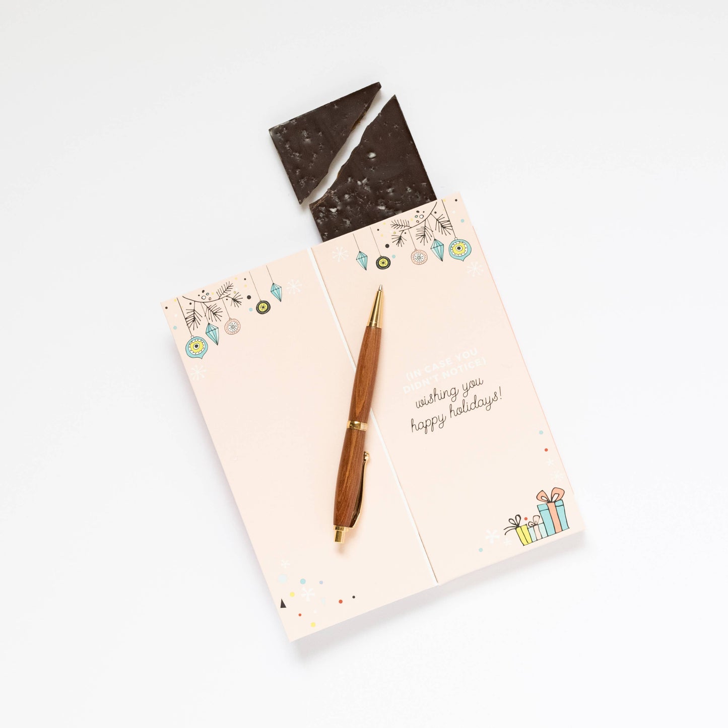 Stocking Stuffer Chocolate Bar + Greeting Card in one!