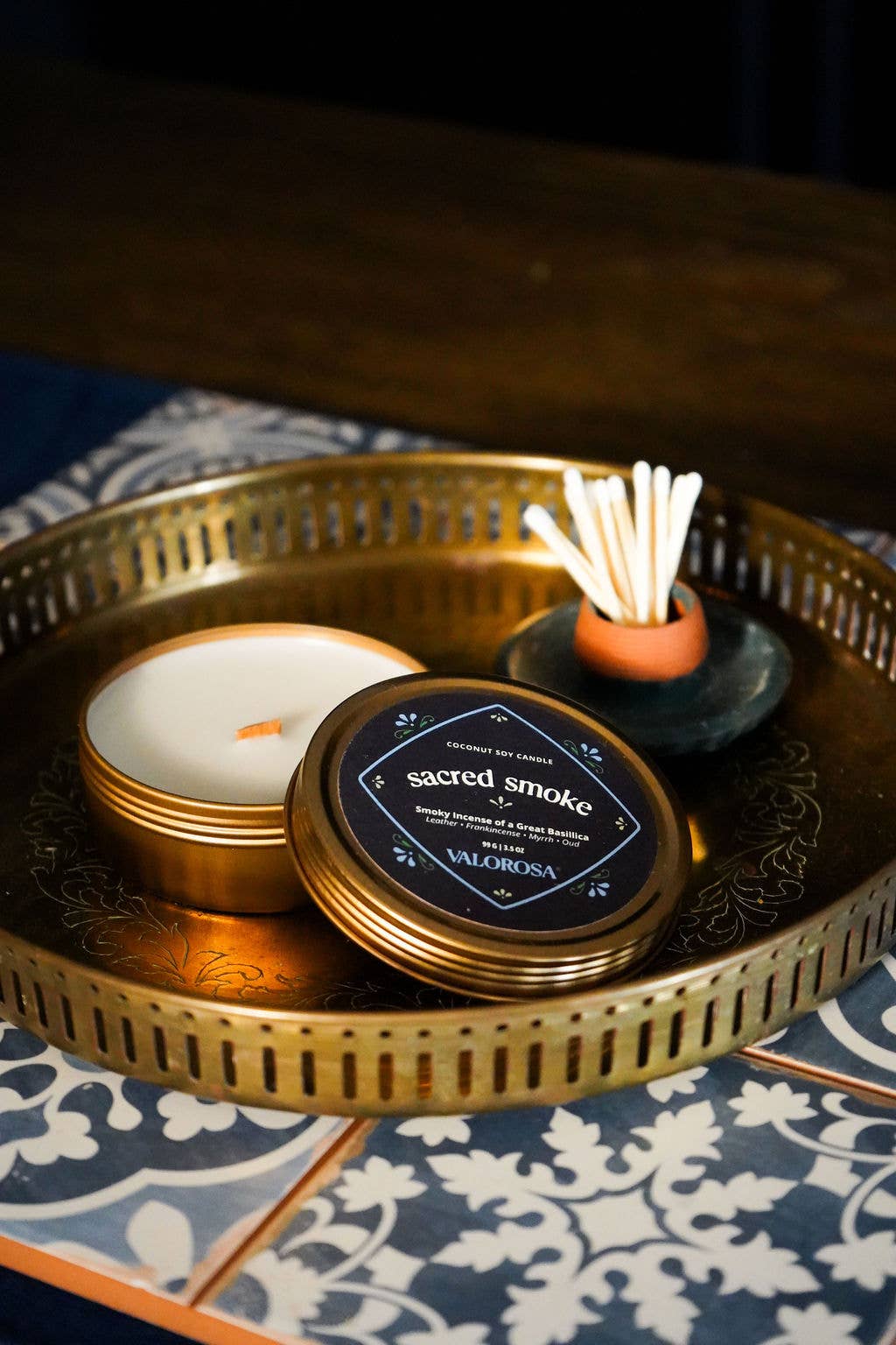 Sacred Smoke Candle Tin | Frankincense, Myrrh, Oud Candle