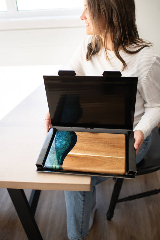 Wood Resin Date Night Cheese Charcuterie Board : Northern Lights
