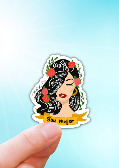Soy mujer water resistant sticker