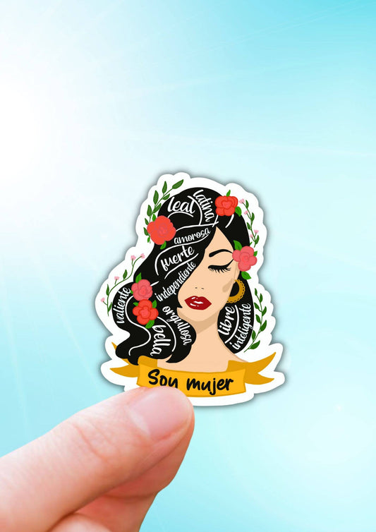 Soy mujer water resistant sticker