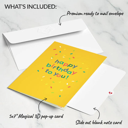 Happy Birthday Confetti Cake Music and Lights Card 5x7"