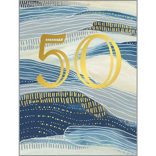 Birthday card - 50th Birthday Waves