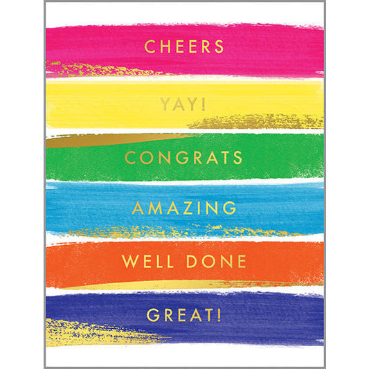 Color Brush Strokes Congratulations card