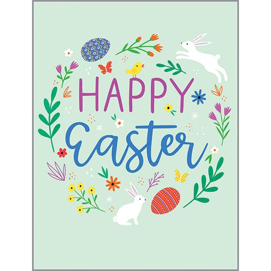 Bunny Wreath Easter Card