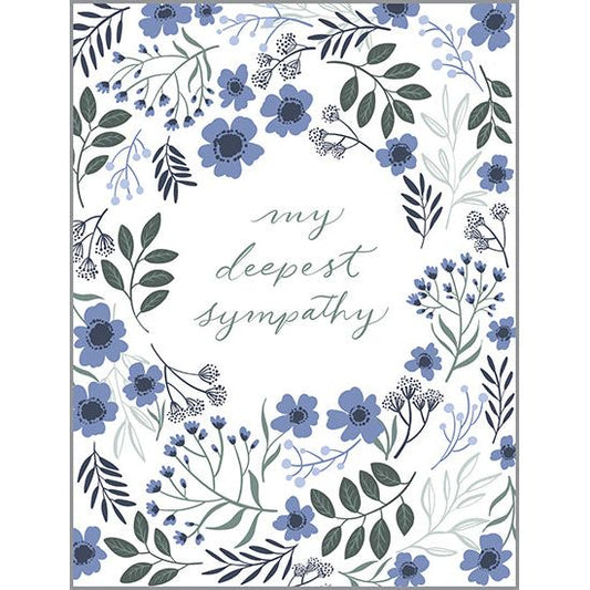 Sympathy card - Deepest Blue Flowers