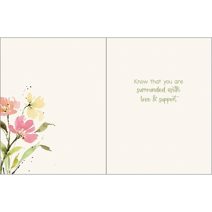 Pink Orange Yellow Stems Sympathy card