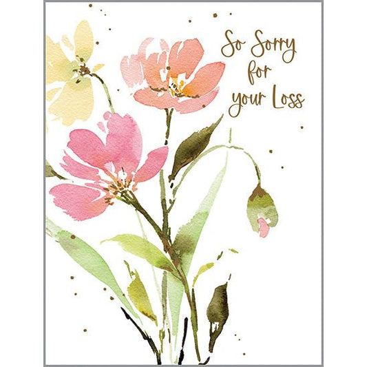 Pink Orange Yellow Stems Sympathy card