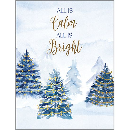 Christmas card - Blue Peace Trees