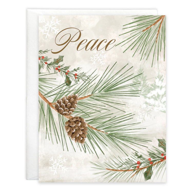 Winter Pine Boughs Christmas card