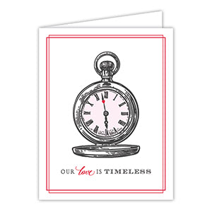 Our Love is Timeless Vintage Pocket Watch Greeting Card