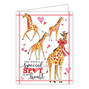 You Have A Special Spot In My Heart Giraffes with Hearts Greeting Card