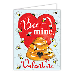 Bee Mine Valentine Bee Hive and Bees Greeting Card