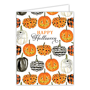 Happy Halloween Pumpkin Assortment Pattern Greeting Card