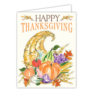 Happy Thanksgiving Cornucopia Greeting Card