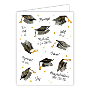 Flying Graduations Caps Hooray! You Did It! Greeting Card