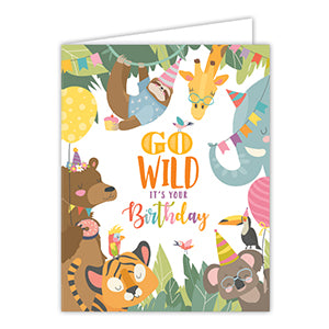 Go Wild it's Your Birthday Jungle Animals Greeting Card