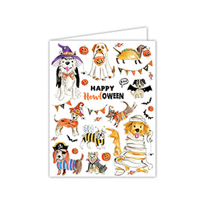 Happy Howloween Trick or Treat Pooches Greeting Card