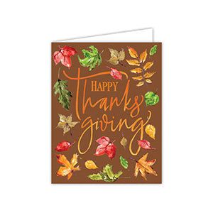 Happy Thanksgiving Autumn Leaves Greeting Card