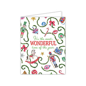 It's the most Wonderful Time of the Year Nutcracker Garland Greeting Card