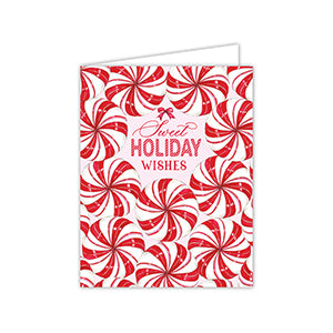 Sweet Holiday Wishes Peppermint Candies Greeting Card