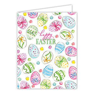 Handpainted Happy Easter Decorated Eggs Greeting Card