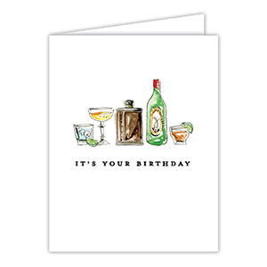 It's Your Birthday Flask and Cocktails Greeting Card