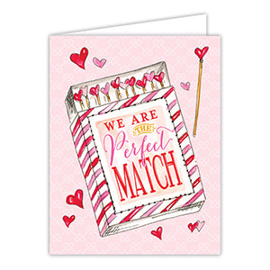 We Are The Perfect Match Heart Match Box Greeting Card