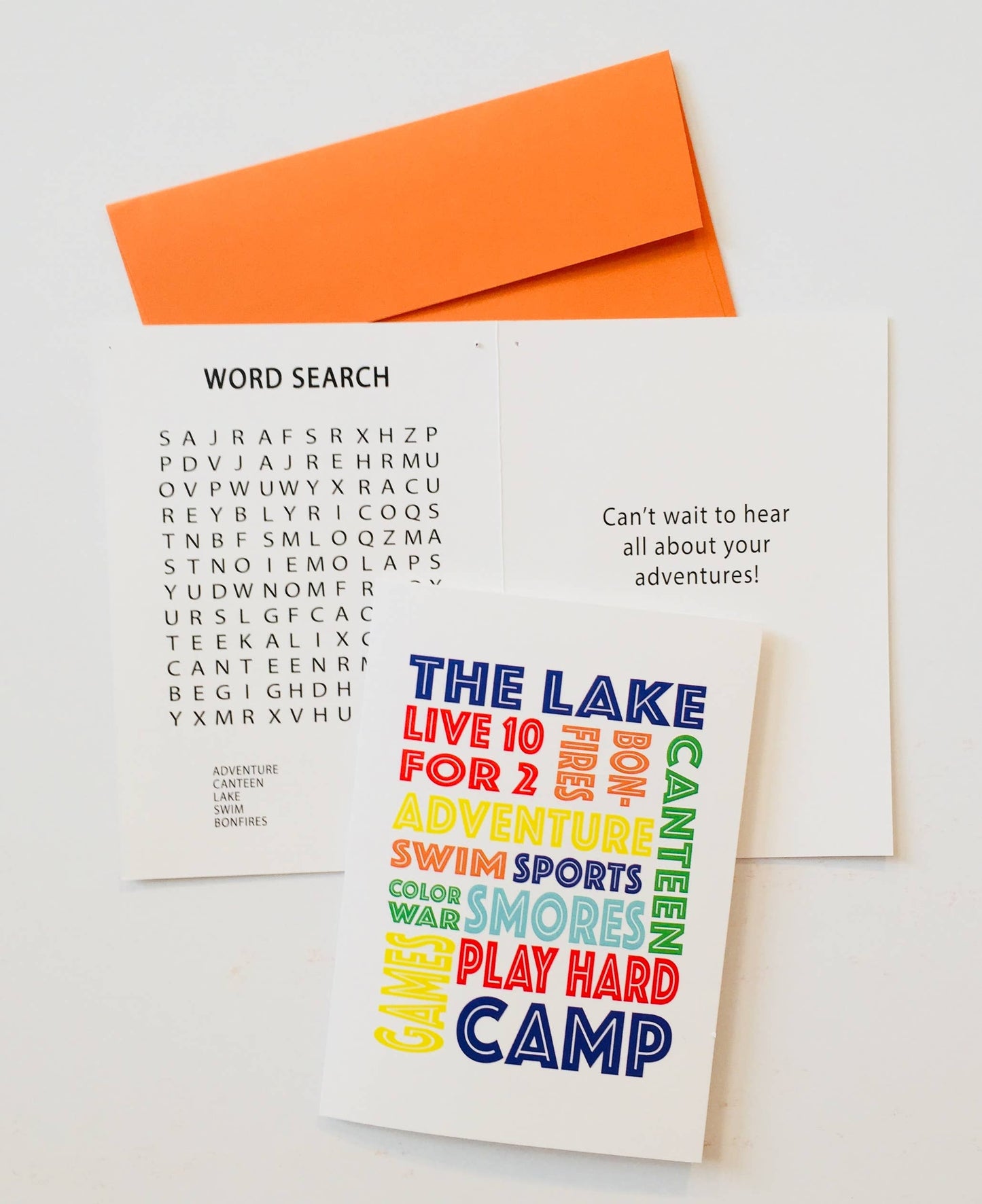 Camp Words, The Lake, Live 10 For 2 - Camp Greeting Card