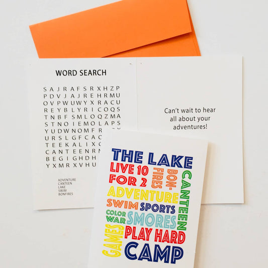 Camp Words, the Lake, Live 10 For 2 - Camp Greeting Card