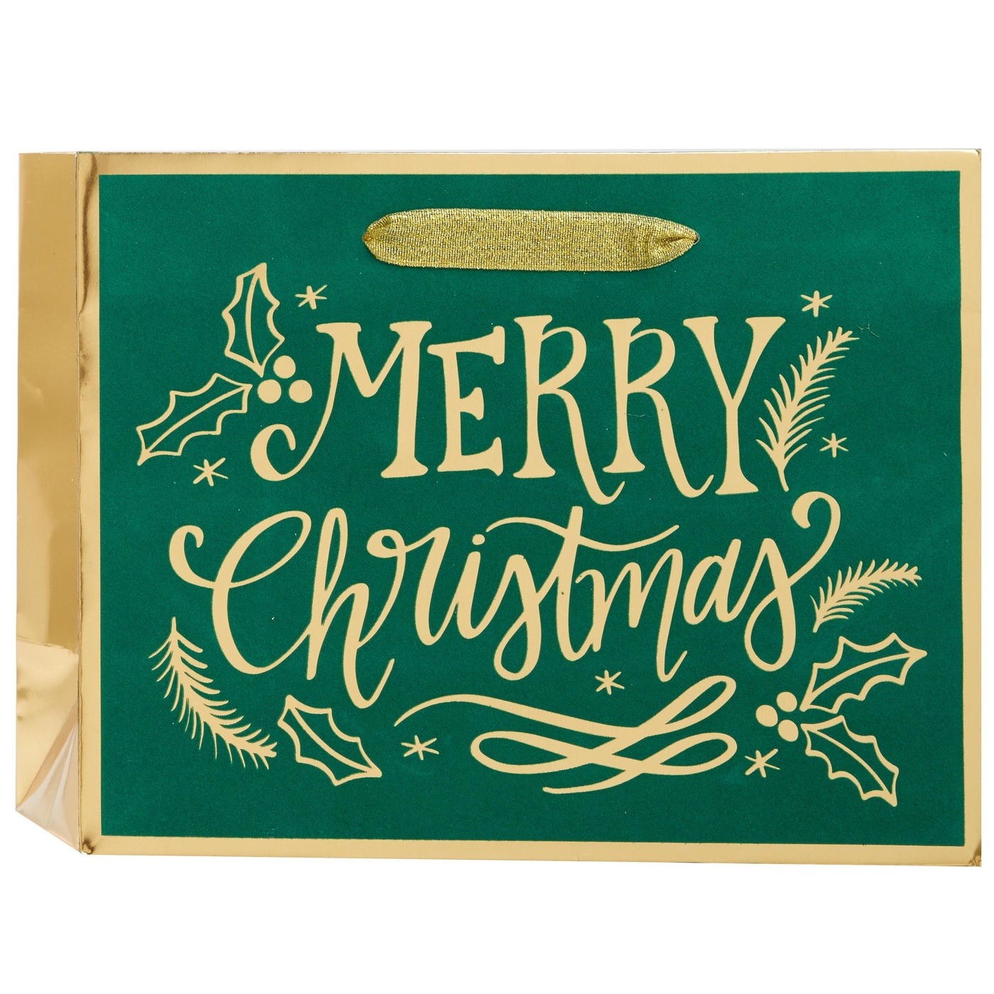 Merry Christmas Calligraphy Medium Bag