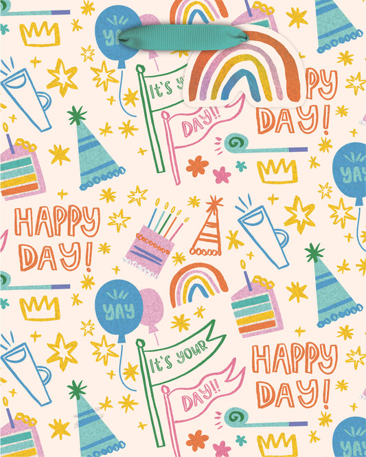 Happy Day Doodles Medium Tote Bag