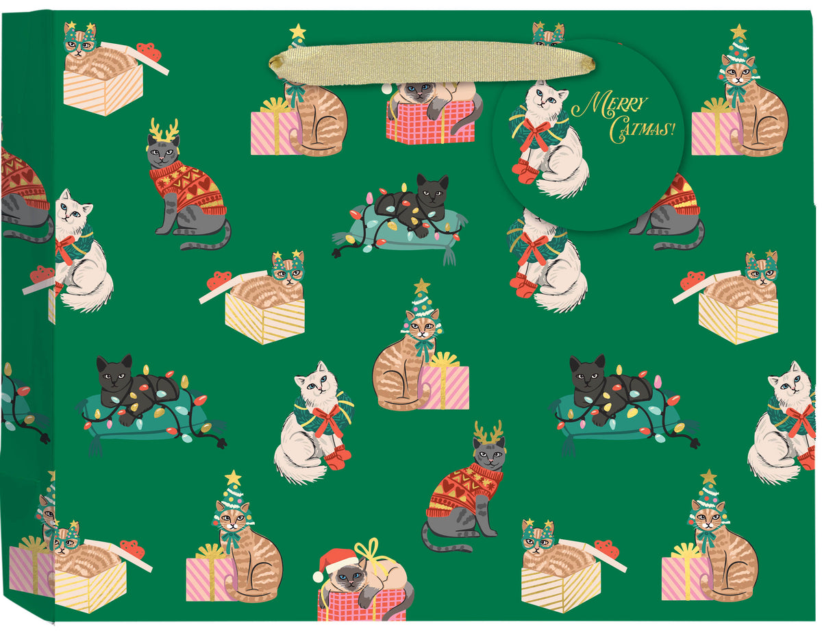 Cozy Catmas Medium Gift Bag