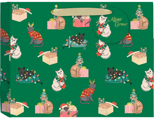 Cozy Catmas Medium Gift Bag
