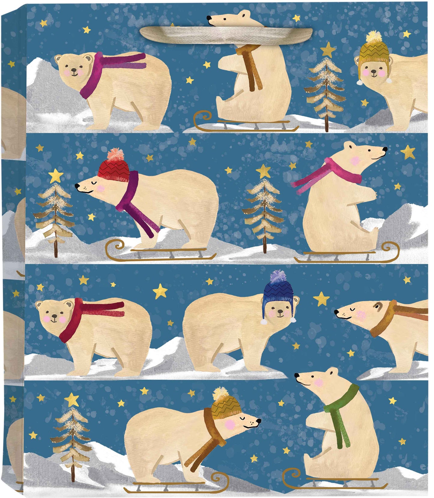 Polar Bear Playtime Large Tote Bag