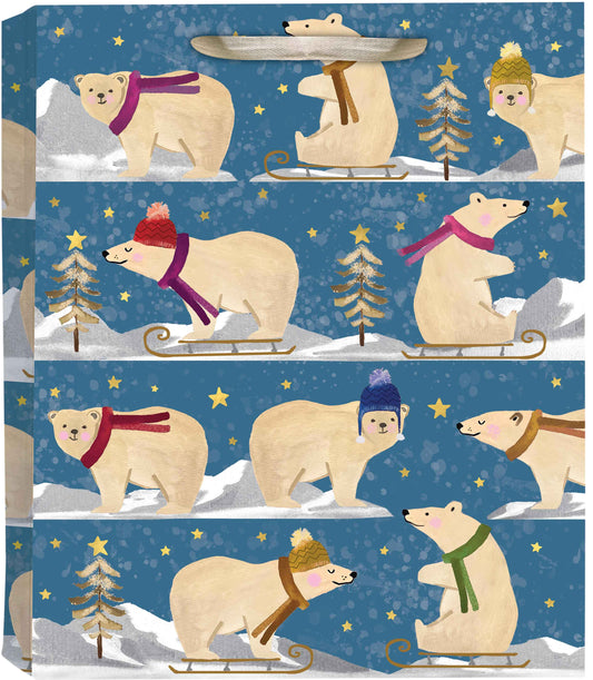 Polar Bear Playtime Large Tote Bag