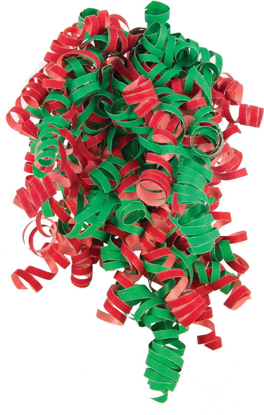 Red & Green Glitter Curly Bow