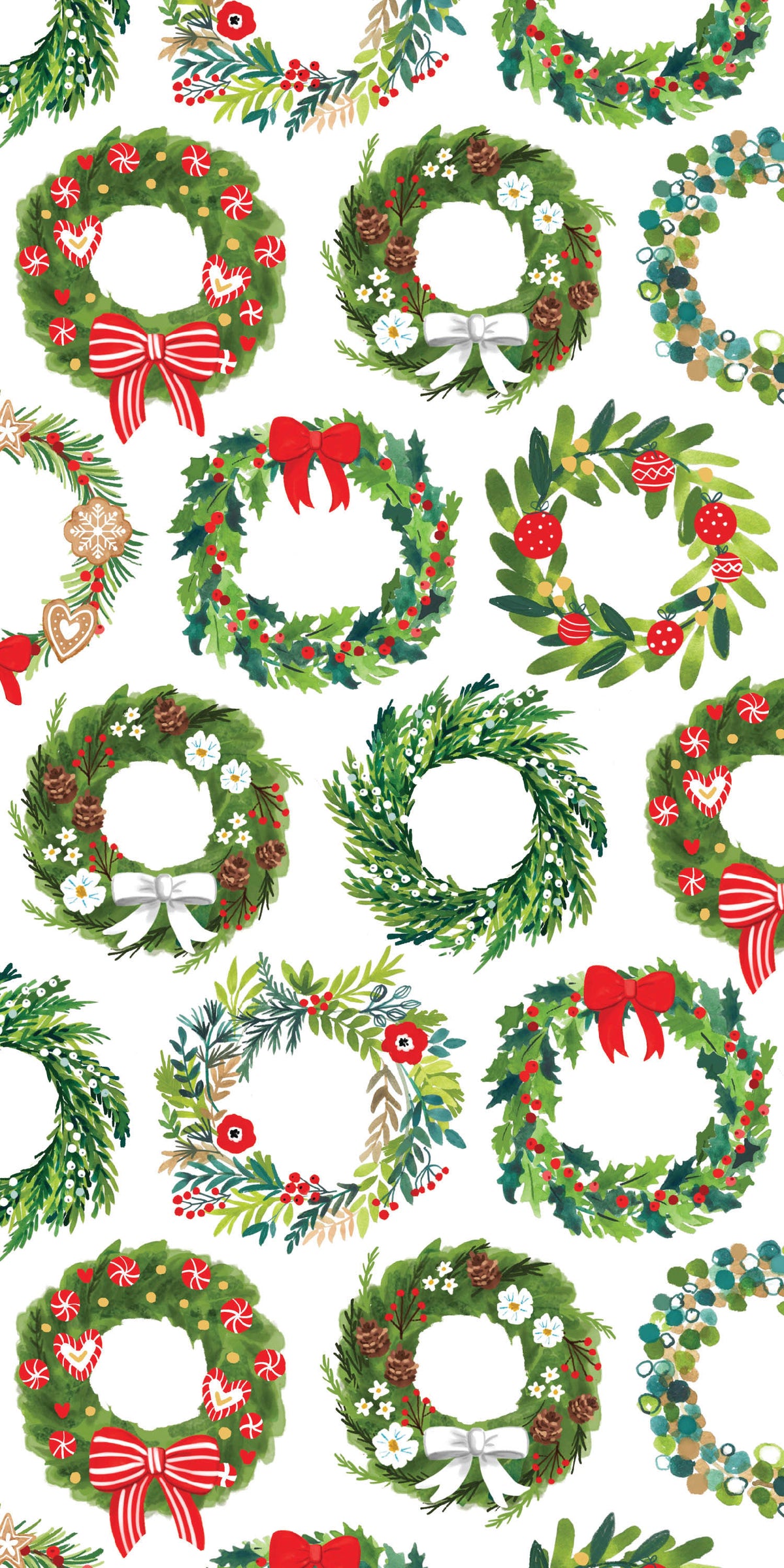 Classic Christmas Wreaths-Colorful Tissue Paper