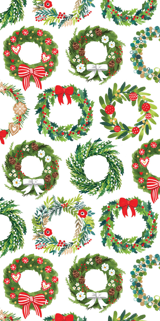 Classic Christmas Wreaths-Colorful Tissue Paper