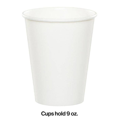 White 9 oz Hot & Cold Paper Cups, 24/Pkg