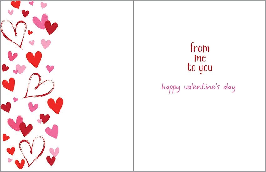 Valentine Greeting Card - Bright Hearts - Hearts On Pink