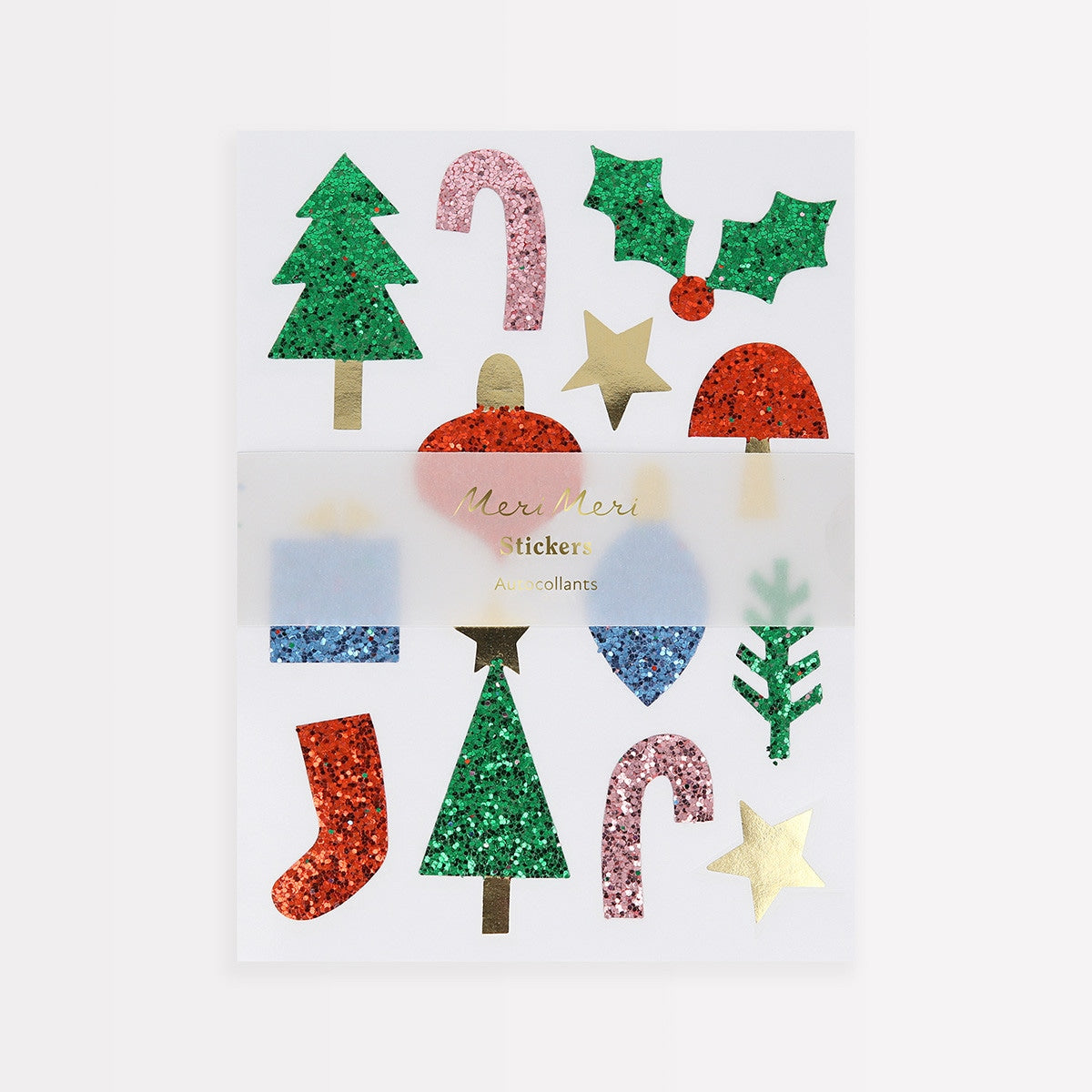 Christmas Icon Chunky Glitter Stickers