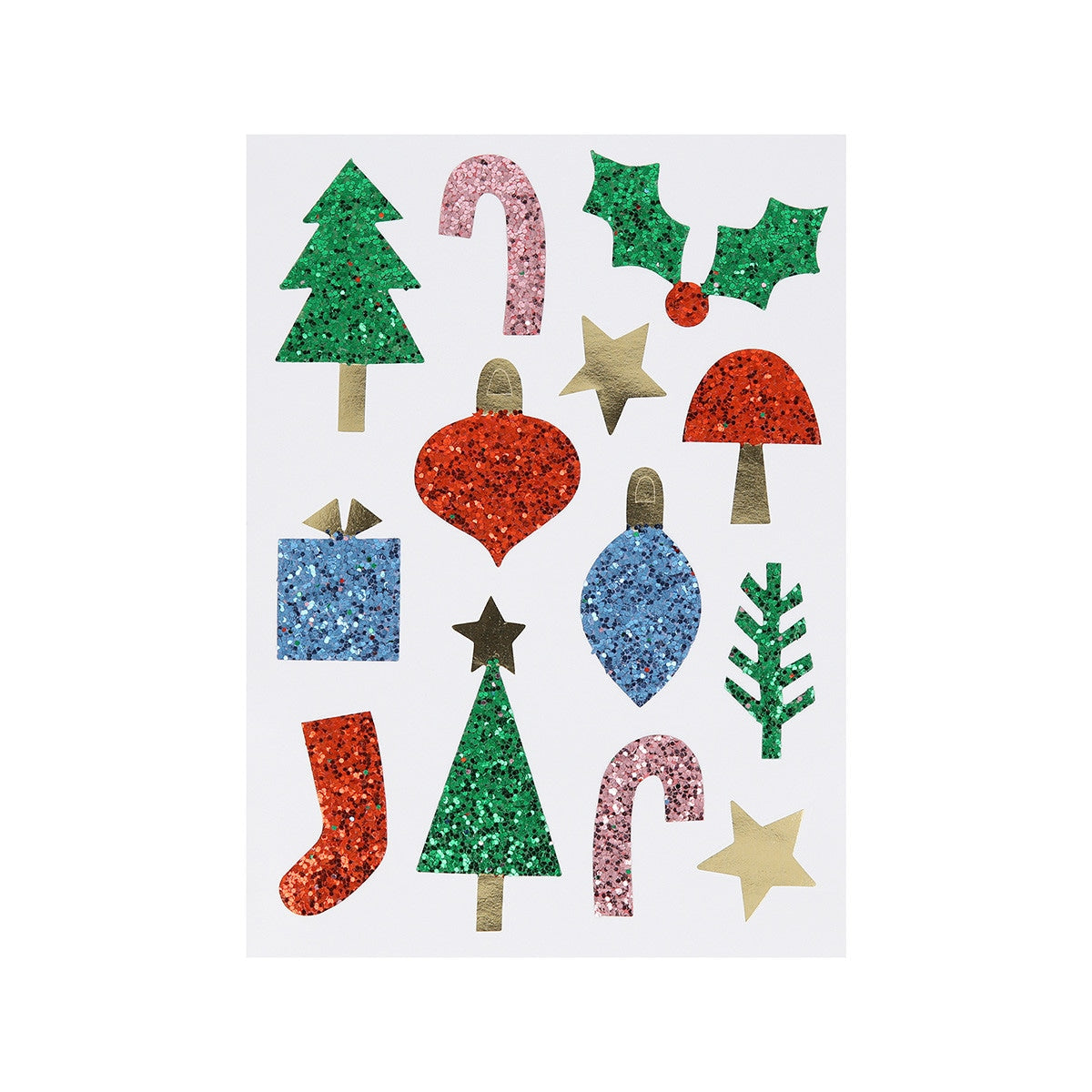 Christmas Icon Chunky Glitter Stickers