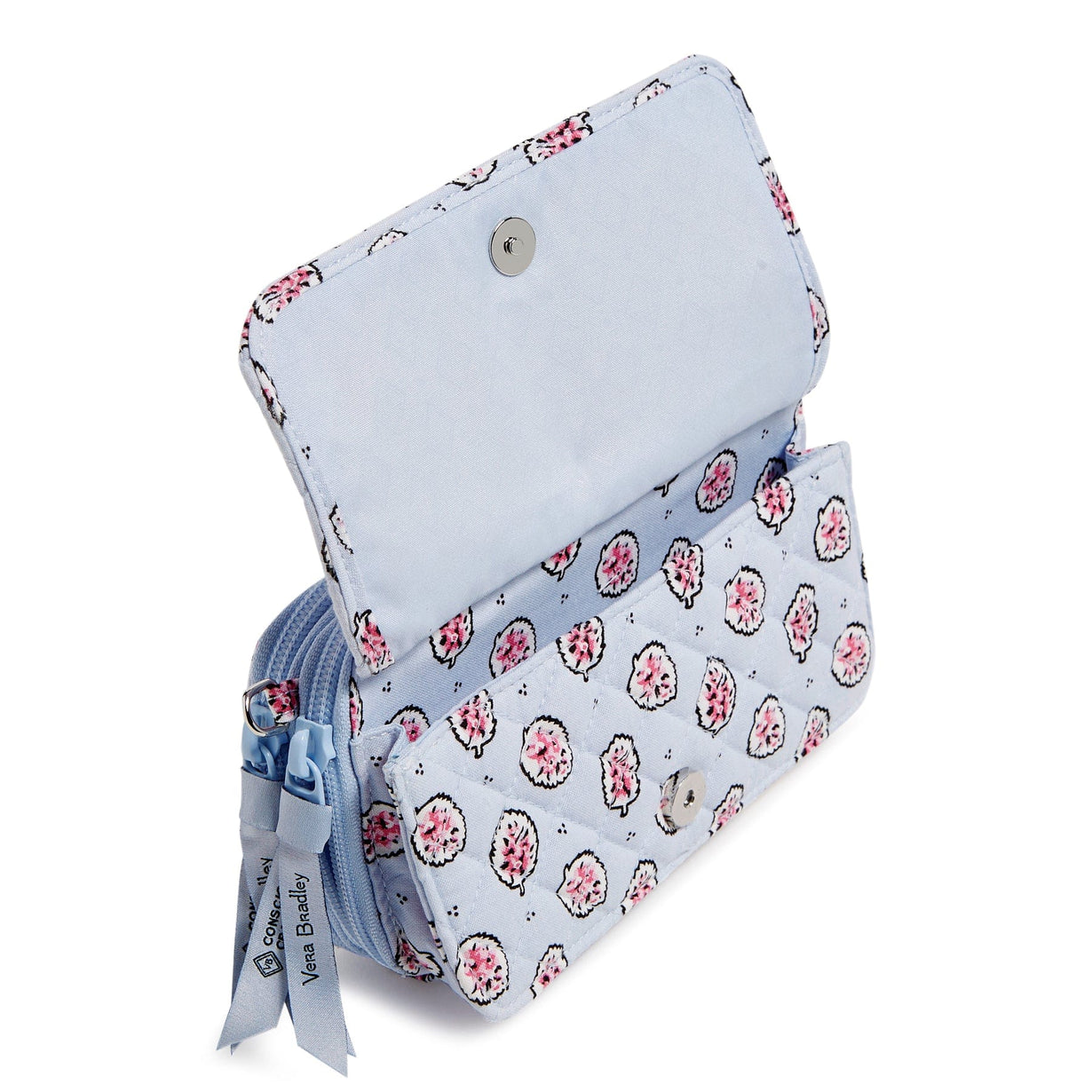 RFID All in One Crossbody Bag in Cotton - Magnifique Leaf