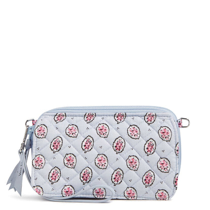 RFID All in One Crossbody Bag in Cotton - Magnifique Leaf