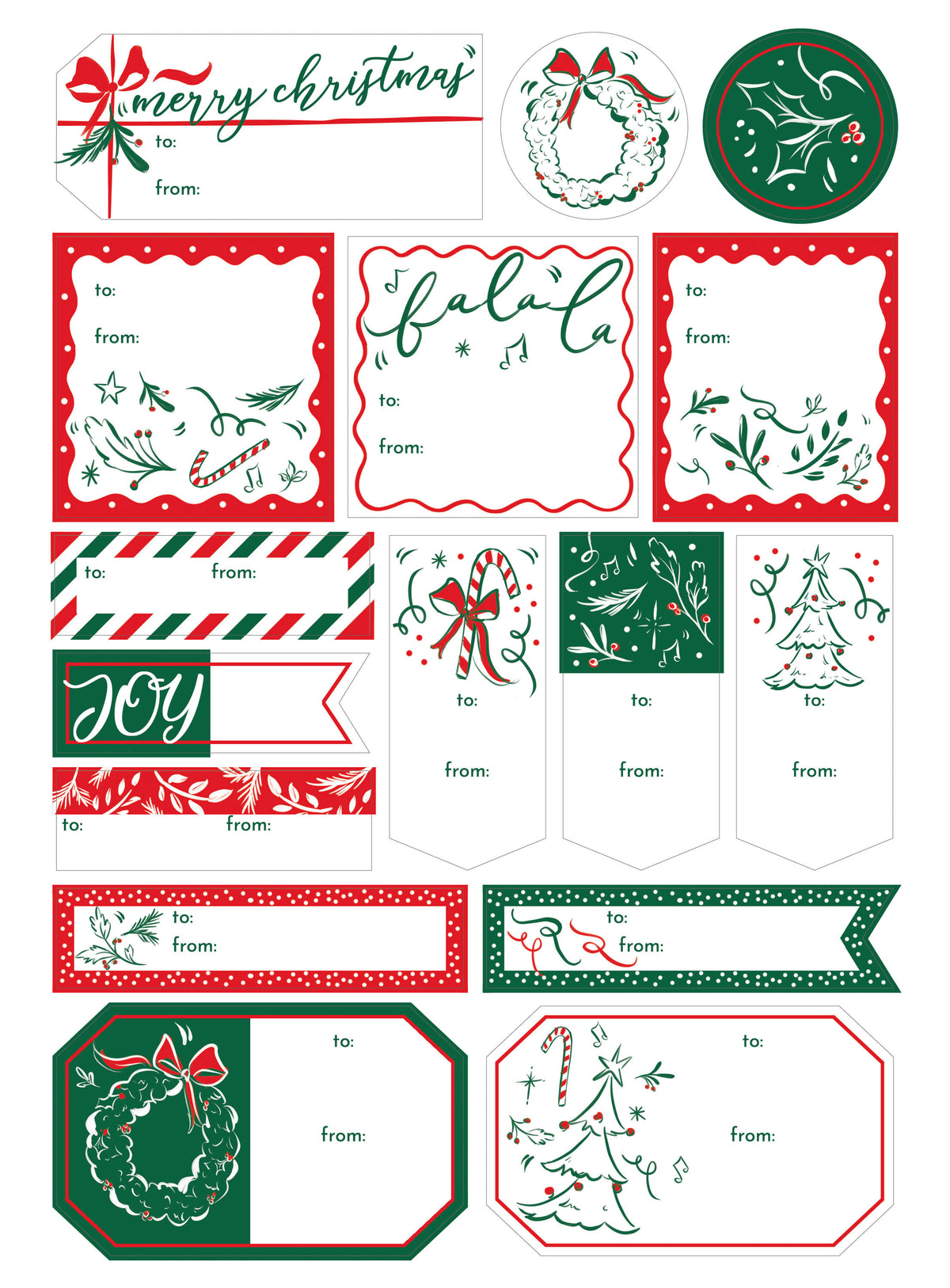 Tidings and Trim Gift Labels