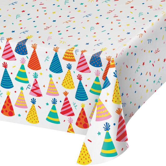 Hats Off Birthday Tablecover, Paper 54"x96", 1/Pkg