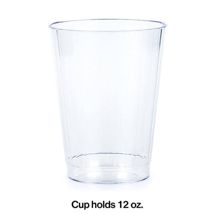 Clear 12 oz Plastic Tumblers, 8/Pkg